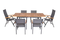 VILLANA Esstischgarnitur, Anthrazit/grau, Alu/ FSC-Akazienholz, Ausziehtisch 150/200 Cm, 4 Stapelstühle, 2 Multipositionssessel 32 VILLANA Esstischgarnitur, Anthrazit/grau, Alu/ FSC-Akazienholz, Ausziehtisch 150/200 Cm, 4 Stapelstühle, 2 Multipositionssessel -Kettler Verkäufe 23915 19.jpg