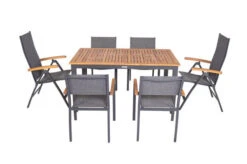 VILLANA Esstischgarnitur, Anthrazit/grau, Alu/ FSC-Akazienholz, Ausziehtisch 150/200 Cm, 4 Stapelstühle, 2 Multipositionssessel 33 VILLANA Esstischgarnitur, Anthrazit/grau, Alu/ FSC-Akazienholz, Ausziehtisch 150/200 Cm, 4 Stapelstühle, 2 Multipositionssessel -Kettler Verkäufe 23915 20.jpg