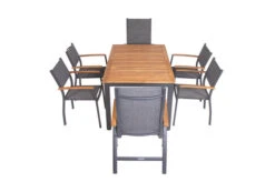 VILLANA Esstischgarnitur, Anthrazit/grau, Alu/ FSC-Akazienholz, Ausziehtisch 150/200 Cm, 4 Stapelstühle, 2 Multipositionssessel 35 VILLANA Esstischgarnitur, Anthrazit/grau, Alu/ FSC-Akazienholz, Ausziehtisch 150/200 Cm, 4 Stapelstühle, 2 Multipositionssessel -Kettler Verkäufe 23915 21.jpg