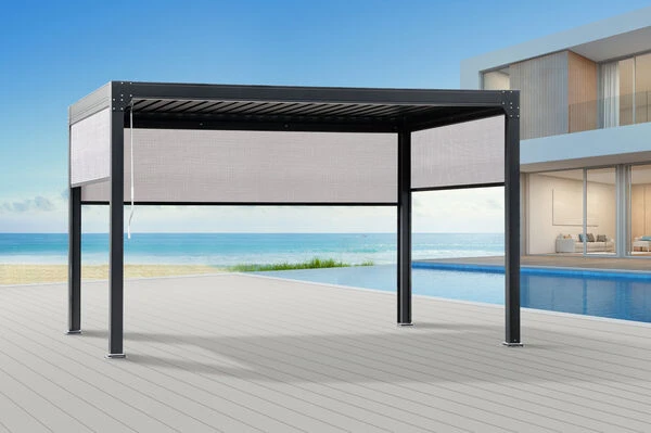 OUTFLEXX Pergola, Anthrazit Matt, Aluminium, 400x300x248 Cm, Kurbelbar 4 OUTFLEXX Pergola, Anthrazit Matt, Aluminium, 400x300x248 Cm, Kurbelbar – Bild 2