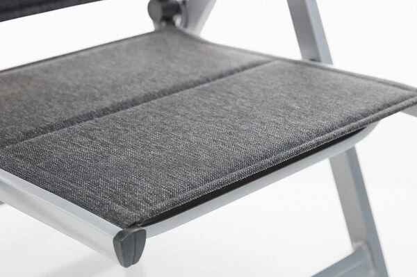 KETTLER Cubic/ Basic Plus Padded Esstischgarnitur, Silber/anthrazit, Alu/Textilene, Tisch 160x90 Cm, 6 Multipo 11 KETTLER Cubic/ Basic Plus Padded Esstischgarnitur, Silber/anthrazit, Alu/Textilene, Tisch 160x90 Cm, 6 Multipo – Bild 9