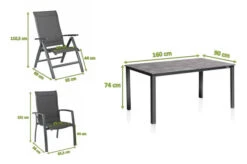 KETTLER Cubic/Legato Esstischgarnitur, Anthrazit, Alu/Kettalit/Textilene, 160x90 Cm, 4 Stapel/ 2 Multipos -Kettler Verkäufe 28784 5.jpg