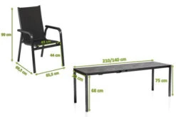 KETTLER Cubic/Basic Plus Padded Esstischgarnitur, Anthrazit, Alu/HPL/Textilene, 140/210x70 Cm, 6 Stapelsessel -Kettler Verkäufe 28841 05.jpg