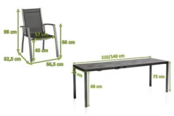 KETTLER Cubic/Altura Esstischgarnitur, Anthrazit, Alu/HPL/Textilene, 140/210x70 Cm, 4 Stapelsessel -Kettler Verkäufe 28848 05.jpg