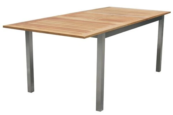 OUTFLEXX Set, Silber, 150 X 90 Cm, Edelstahl/Teak, Ausziehtisch, 6 Stühle, 2 Multipositionssessel 8 OUTFLEXX Set, Silber, 150 X 90 Cm, Edelstahl/Teak, Ausziehtisch, 6 Stühle, 2 Multipositionssessel – Bild 6