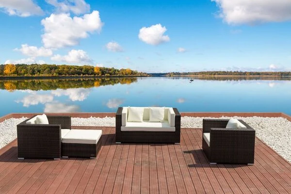 OUTFLEXX Loungemöbel-Set, Polyrattan, Braun Marmoriert, 5 Pers, Wasserfeste Kissenbox 4 OUTFLEXX Loungemöbel-Set, Polyrattan, Braun Marmoriert, 5 Pers, Wasserfeste Kissenbox – Bild 2