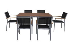 VILLANA Esstischgarnitur, Silber/schwarz, Alu / FSC-Akazienholz, Gartentisch 150 X 90 Cm, 6 Stapelsessel 12 VILLANA Esstischgarnitur, Silber/schwarz, Alu / FSC-Akazienholz, Gartentisch 150 X 90 Cm, 6 Stapelsessel -Kettler Verkäufe 2 16466.jpg