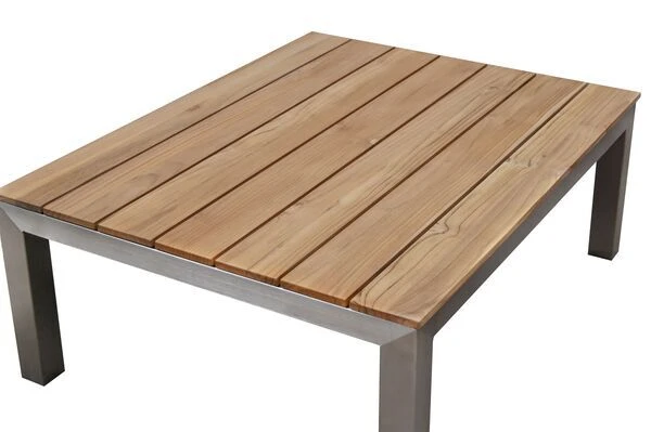 OUTFLEXX Beistelltisch, Silber/natur, Edelstahl/FSC-Teakholz, 90 X 70 X 33 Cm 4 OUTFLEXX Beistelltisch, Silber/natur, Edelstahl/FSC-Teakholz, 90 X 70 X 33 Cm – Bild 2