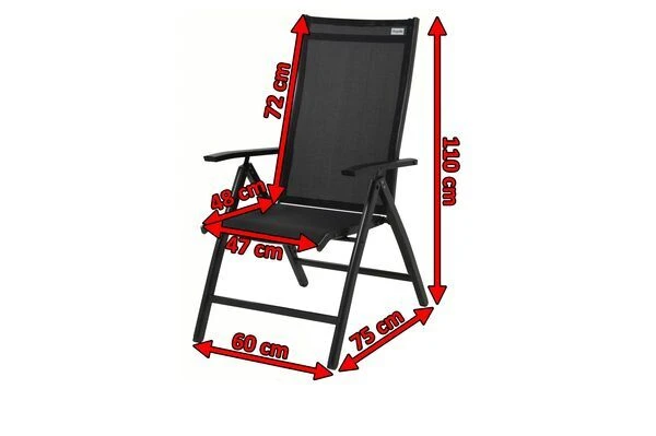 DOPPLER Expert Multipositionssessel, Anthrazit/schwarz, Alu/Textilene, 75 X 60 X 110 Cm, Klappbar 4 DOPPLER Expert Multipositionssessel, Anthrazit/schwarz, Alu/Textilene, 75 X 60 X 110 Cm, Klappbar – Bild 2