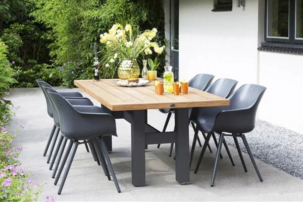 HARTMAN Yasmani Esstisch, Xerix/vintage Brown, Alu/Teak, 240x100cm 4 HARTMAN Yasmani Esstisch, Xerix/vintage Brown, Alu/Teak, 240x100cm – Bild 2