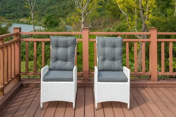 OUTFLEXX 2er Set Dining Sessel, Weiß, Polyrattan, 55 X 65 X 112 Cm, Rücken Stufenlos Verstellbar 5 OUTFLEXX 2er Set Dining Sessel, Weiß, Polyrattan, 55 X 65 X 112 Cm, Rücken Stufenlos Verstellbar – Bild 3