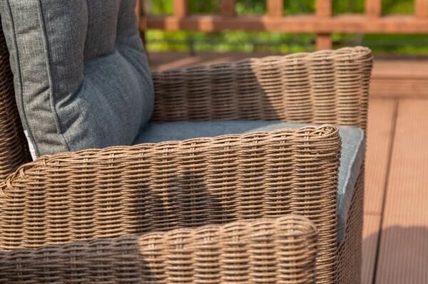 OUTFLEXX 2er Set Dining Sessel, Hellbraun, Polyrattan, 55 X 65 X 112 Cm, Rücken Stufenlos Verstellbar 5 OUTFLEXX 2er Set Dining Sessel, Hellbraun, Polyrattan, 55 X 65 X 112 Cm, Rücken Stufenlos Verstellbar – Bild 3