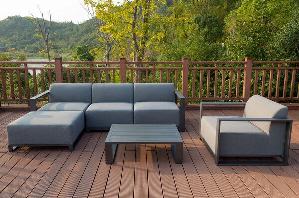 OUTFLEXX Loungeset, Flanelle, Alu/Sunbrella, Für 5 Personen, Loungetisch 100x80 Cm 4 OUTFLEXX Loungeset, Flanelle, Alu/Sunbrella, Für 5 Personen, Loungetisch 100x80 Cm – Bild 2