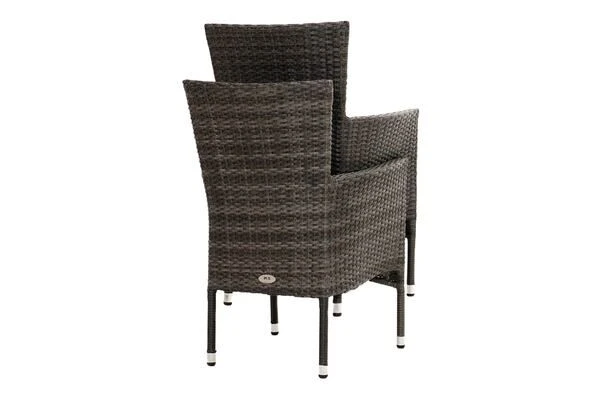Ploß Rabida Sitzgruppe, Champagner-meliert, Polyrattan, Tisch 170x90 Cm, 6 Stapelsessel, Glasplatte In Steinoptik 4 Ploß Rabida Sitzgruppe, Champagner-meliert, Polyrattan, Tisch 170x90 Cm, 6 Stapelsessel, Glasplatte In Steinoptik – Bild 2