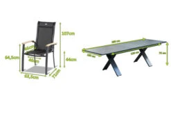 HARTMAN Sondermodell Xanadu / Alice Esstischgarnitur, Xerix/schwarz, Alu/Glaskeramik, 4x4 Textilen, 10 Stapelsessel, 220/280x100cm -Kettler Verkäufe 2 21108.jpg