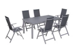 OUTFLEXX Premium Esstischgarnitur, Silber/grau, Alu/Textilene, Ausziehtisch 180/240 X 100 Cm, 6 Multipositionssessel 19 OUTFLEXX Premium Esstischgarnitur, Silber/grau, Alu/Textilene, Ausziehtisch 180/240 X 100 Cm, 6 Multipositionssessel -Kettler Verkäufe 2 21431.jpg