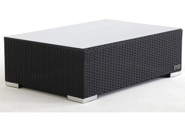 OUTFLEXX Kaffeetisch, Schwarz, Polyrattan, 95x65cm, Mit Glas-Tischplatte 4 OUTFLEXX Kaffeetisch, Schwarz, Polyrattan, 95x65cm, Mit Glas-Tischplatte – Bild 2