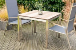 Ploß Esstisch Hudson, Silber/grau, Edelstahl/HPL, 90 X 90 Cm