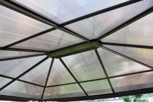 LECO Profi Pavillon, Anthrazit/graugetönt, Aluminium/Polycarbonat, 300x365x260 Cm, Inkl. Seitenteile 5 LECO Profi Pavillon, Anthrazit/graugetönt, Aluminium/Polycarbonat, 300x365x260 Cm, Inkl. Seitenteile – Bild 3