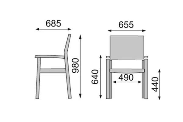 Kettler Granada 4er-Set Stapelsessel, Silber/anthrazit, Mit FSC Teakholz-Armlehnen, 0301205-0100 5 Kettler Granada 4er-Set Stapelsessel, Silber/anthrazit, Mit FSC Teakholz-Armlehnen, 0301205-0100 – Bild 3