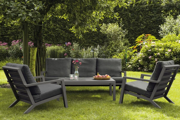 SIENA GARDEN Belia Loungesessel, Matt-anthrazit, Aluminium, 79x91x81 Cm, Inkl. Polster Dunkelgrau 5 SIENA GARDEN Belia Loungesessel, Matt-anthrazit, Aluminium, 79x91x81 Cm, Inkl. Polster Dunkelgrau – Bild 3