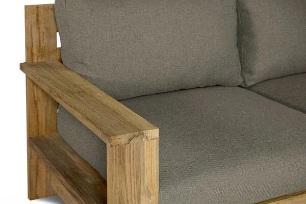 OUTFLEXX Kassel Ecklounge, Recyceltes Teakholz, Inkl. Polster Aus Olefin, Rustikal Gebürstet 5 OUTFLEXX Kassel Ecklounge, Recyceltes Teakholz, Inkl. Polster Aus Olefin, Rustikal Gebürstet – Bild 3