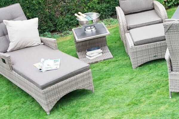 Ploß Rabida Beistelltisch, Champagner-meliert, Polyrattan, 50x50x45 Cm, Glasplatte In Steinoptik 5 Ploß Rabida Beistelltisch, Champagner-meliert, Polyrattan, 50x50x45 Cm, Glasplatte In Steinoptik – Bild 3