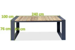 OUTFLEXX Kona Esstisch, Dark Grey/natur, Alu/recycled FSC®-Teak, 240x100x76cm, Rustikal Gebürstet, U-Gestell -Kettler Verkäufe 3 20326.jpg