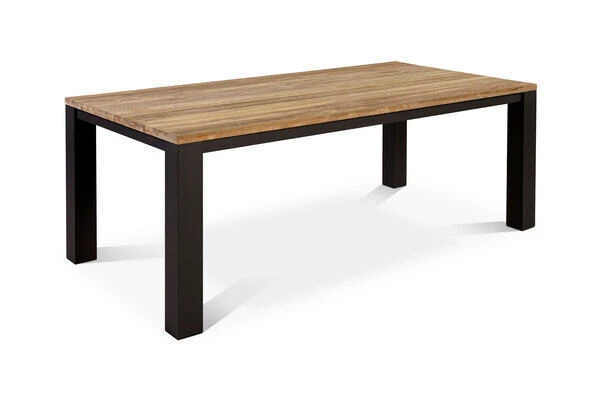 OUTFLEXX Oxford Esstisch, Dark Grey/natur, Alu/recycled FSC®-Teak, 180 X 90 Cm, Rustikal Gebürstet 5 OUTFLEXX Oxford Esstisch, Dark Grey/natur, Alu/recycled FSC®-Teak, 180 X 90 Cm, Rustikal Gebürstet – Bild 3