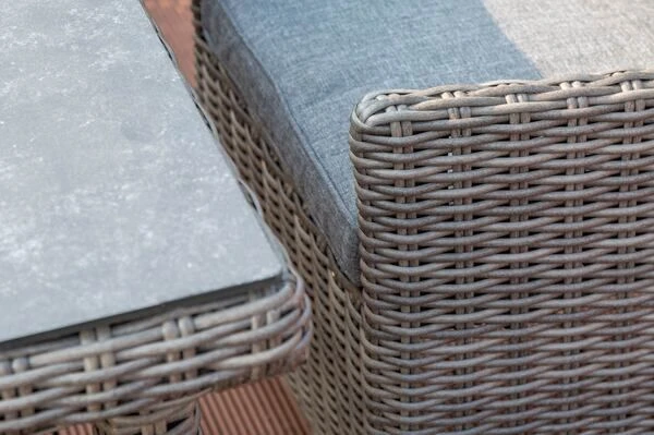 OUTFLEXX Dining Tisch, Grau, Polyrattan, 180 X 120 Cm, Tischplatte Spraystone, 8mm 5 OUTFLEXX Dining Tisch, Grau, Polyrattan, 180 X 120 Cm, Tischplatte Spraystone, 8mm – Bild 3