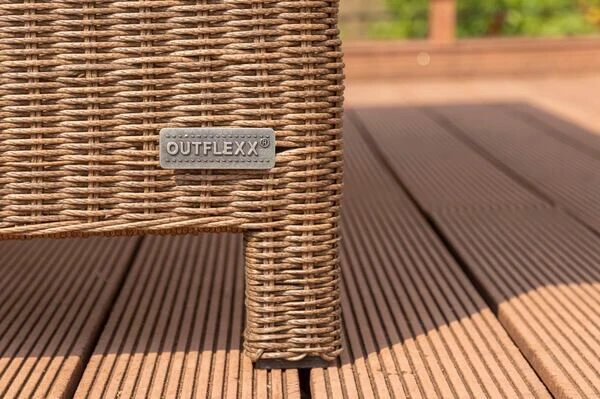 OUTFLEXX Dining Tisch, Hellbraun, Polyrattan, 220 X 100 Cm, Tischplatte Spraystone, 6mm 5 OUTFLEXX Dining Tisch, Hellbraun, Polyrattan, 220 X 100 Cm, Tischplatte Spraystone, 6mm – Bild 3
