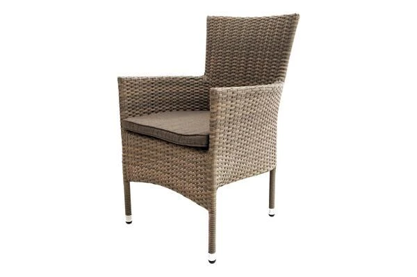 Ploß Rabida Sitzgruppe, Champagner-meliert, Polyrattan, Tisch 170x90 Cm, 6 Stapelsessel, Glasplatte In Steinoptik 5 Ploß Rabida Sitzgruppe, Champagner-meliert, Polyrattan, Tisch 170x90 Cm, 6 Stapelsessel, Glasplatte In Steinoptik – Bild 3