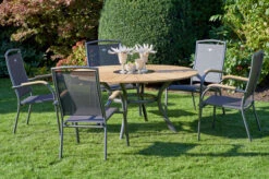 HARTMAN Provence / Raffaelo Sitzgruppe, Xerix/anthrazit, Alu/Teakholz, 5 Stapelsessel, Ø150cm, Inkl. Eiskühler -Kettler Verkäufe 3 21188.jpg