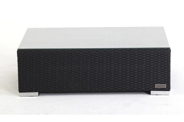 OUTFLEXX Kaffeetisch, Schwarz, Polyrattan, 95x65cm, Mit Glas-Tischplatte 5 OUTFLEXX Kaffeetisch, Schwarz, Polyrattan, 95x65cm, Mit Glas-Tischplatte – Bild 3