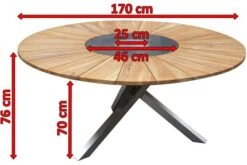 OUTFLEXX Esstisch, Edelstahl/FSC-Teakholz, Ø 170cm, Inkl. Drehbarer Granitplatte Und Eiskühler -Kettler Verkäufe 4 16027.jpg