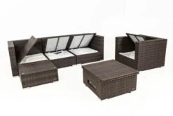 OUTFLEXX Loungemöbel-Set, Braun Marmoriert, Polyrattan, 5 Pers, Wasserfeste Kissenbox, Inkl. Loungetisch 15 OUTFLEXX Loungemöbel-Set, Braun Marmoriert, Polyrattan, 5 Pers, Wasserfeste Kissenbox, Inkl. Loungetisch -Kettler Verkäufe 4 16065 BOX D.jpg