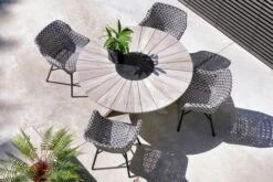 HARTMAN Provence Crossleg Esstisch, Light Grey, Teakholz, Ø150cm, Inkl. Granitinlay Ø50cm -Kettler Verkäufe 4 17476.jpg