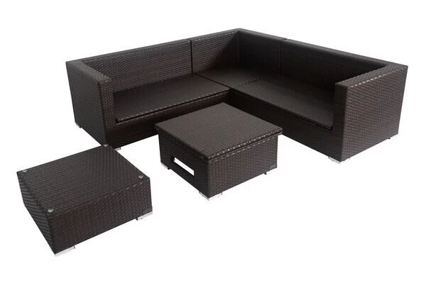 OUTFLEXX Loungemöbel-Set, Braun, Polyrattan, 6 Personen, Wasserfeste Kissenbox, Inkl. Loungetisch 6 OUTFLEXX Loungemöbel-Set, Braun, Polyrattan, 6 Personen, Wasserfeste Kissenbox, Inkl. Loungetisch – Bild 4