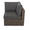 OUTFLEXX Eckelement Links, Grau, Polyrattan, 82 X 82 X 70 Cm, Verstellbare Sitzfläche, Wasserfeste Kissenbox