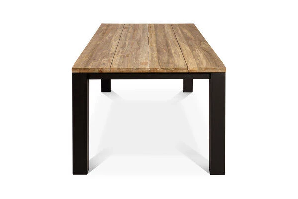 OUTFLEXX Oxford Esstisch, Dark Grey/natur, Alu/recycled FSC®-Teak, 180 X 90 Cm, Rustikal Gebürstet 6 OUTFLEXX Oxford Esstisch, Dark Grey/natur, Alu/recycled FSC®-Teak, 180 X 90 Cm, Rustikal Gebürstet – Bild 4