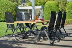 HARTMAN Xanadu Esstisch, Xerix, Alu / Teakholz, 220 X 100 Cm, X-Gestell -Kettler Verkäufe 4 20405.jpg