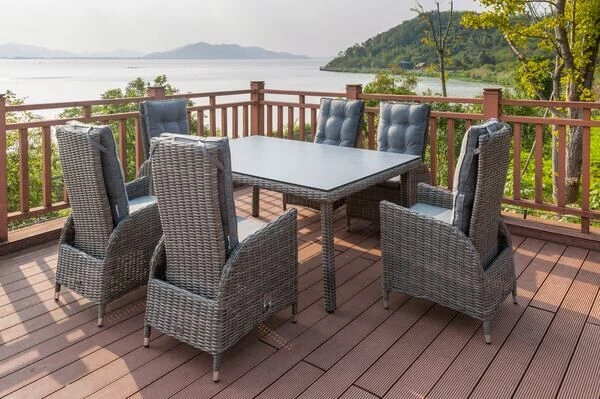 OUTFLEXX Dining Tisch, Grau, Polyrattan, 180 X 120 Cm, Tischplatte Spraystone, 8mm 6 OUTFLEXX Dining Tisch, Grau, Polyrattan, 180 X 120 Cm, Tischplatte Spraystone, 8mm – Bild 4