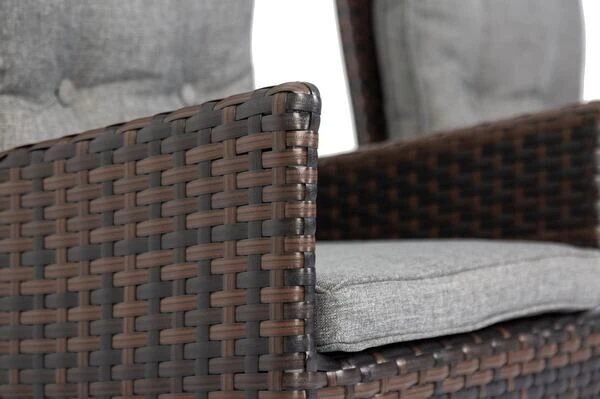 OUTFLEXX 2er Set Dining Sessel, Braun Marmoriert, Polyrattan, 55 X 65 X 112 Cm, Rücken Stufenlos Verstellbar 8 OUTFLEXX 2er Set Dining Sessel, Braun Marmoriert, Polyrattan, 55 X 65 X 112 Cm, Rücken Stufenlos Verstellbar – Bild 6