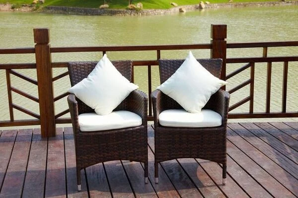 OUTFLEXX Dining Set, Braun Marmoriert, Polyrattan, Tisch 220x100cm, Spraystone, 6mm, 6 Sessel 6 OUTFLEXX Dining Set, Braun Marmoriert, Polyrattan, Tisch 220x100cm, Spraystone, 6mm, 6 Sessel – Bild 4