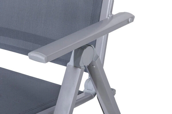 OUTFLEXX Multipositionssessel, Silber/grau, Alu/Textilene, 70x58x106cm 6 OUTFLEXX Multipositionssessel, Silber/grau, Alu/Textilene, 70x58x106cm – Bild 4