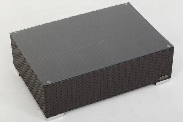 OUTFLEXX Kaffeetisch, Braun, Polyrattan, 95x65cm, Inkl. Glasplatte 6 OUTFLEXX Kaffeetisch, Braun, Polyrattan, 95x65cm, Inkl. Glasplatte – Bild 4