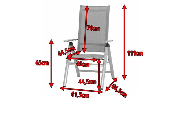 MWH Fabulo Multipositionssessel, Silber/hellgrau, Alu/Textil, 67 X 62 X 111 Cm, Klappbar 7 MWH Fabulo Multipositionssessel, Silber/hellgrau, Alu/Textil, 67 X 62 X 111 Cm, Klappbar – Bild 5