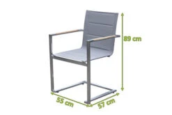 OUTFLEXX Freischwinger, Silber, Edelstahl/Textilene, Padded, Armlehnen Aus FSC-Teakholz -Kettler Verkäufe 5 13489.jpg