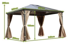 OUTFLEXX Profi Hardtop Pavillon, Grau, Aluminium, 3 X 3,6m Mit Seitenteilen Und Insektennetz -Kettler Verkäufe 5 13586.jpg