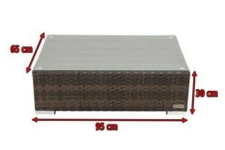 OUTFLEXX Beistelltisch, Braun Marmoriert, Polyrattan, 95 X 65 X 30 Cm, Inkl. Glasplatte 11 OUTFLEXX Beistelltisch, Braun Marmoriert, Polyrattan, 95 X 65 X 30 Cm, Inkl. Glasplatte -Kettler Verkäufe 5 15734 9.jpg